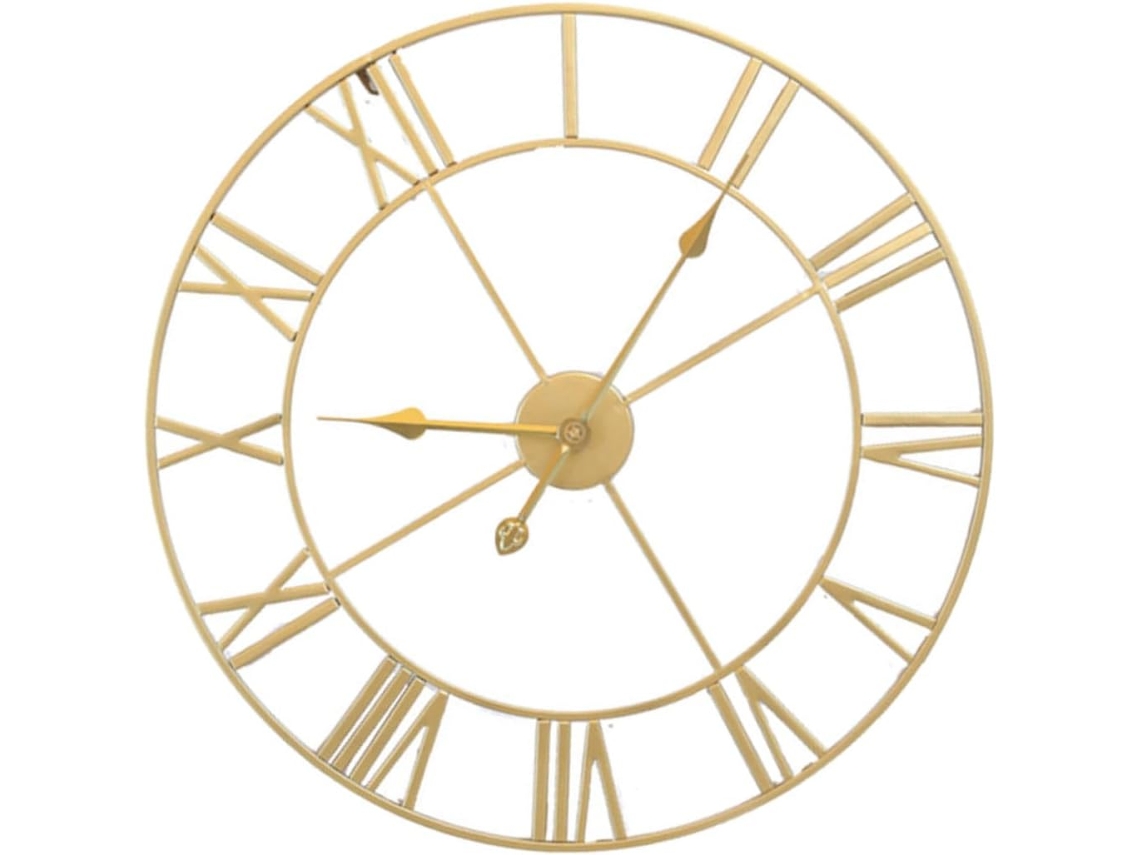 Reloj De Pared Colgante De Hierro De 40 Cm, Silencioso, Estilo Retro Chic, Manecillas Doradas, Decoración.