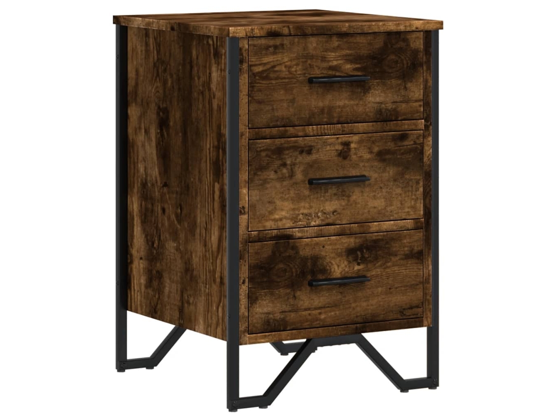 Mesita de noche de roble ahumado MAISON EXCLUSIVE 40x41x60 cm