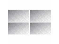 Taburete rectangular, 4 piezas, color plata, 70 x 40 cm, aluminio, EXCLUSIVO DE LA CASA