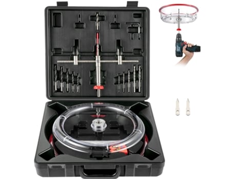 Kit de cortador de agujeros ajustable, 40-300 mm, dos taladros piloto reemplazables VEVOR