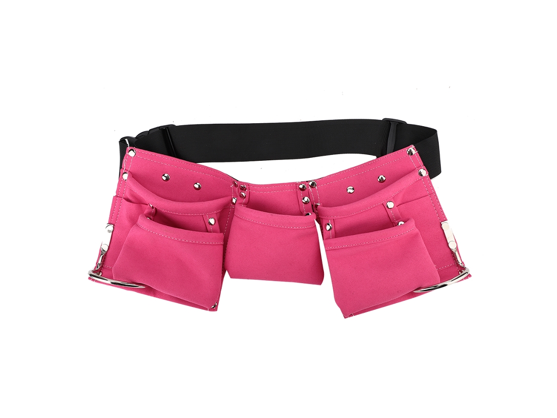 Bolsa Multifuncional Para Guardar Herramientas Con Cinturón Ajustable Y Múltiples Bolsillos Para Niños - Rosa