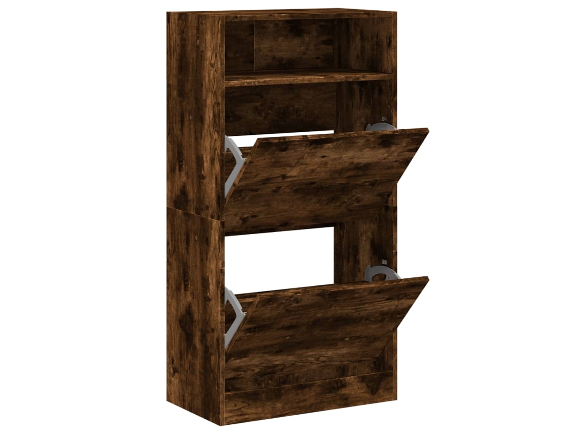 Maison Exclusive - Zapatero De Madera De Ingeniería Roble Ahumado 60x34x116 Cm