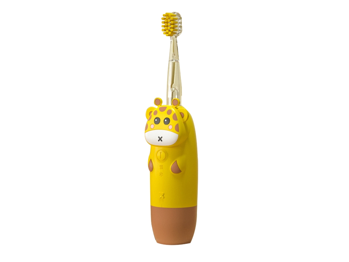 Cepillo de dientes eléctrico ZMDECQNA para niños divertido y fácil de limpiar resistente al agua IPX7, ultrasónico inteligente para niños de 2 a 12 años (amarillo)