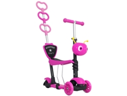 Patinete Infantil 3 En 1, Para Niños De 18 Meses, 3 Ruedas, Asiento Extraíble, Manillar, Color Rosa.