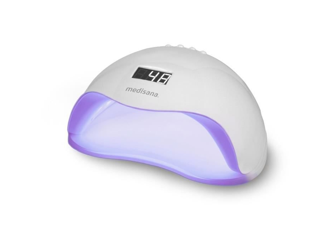 Lámpara de uñas Medisana ND 880 2 en 1 con pantalla LED y UV, temporizador, sensor, encendido/apagado automático, blanca