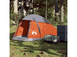 Tienda de campaña tipo domo impermeable para 1 persona, gris/naranja