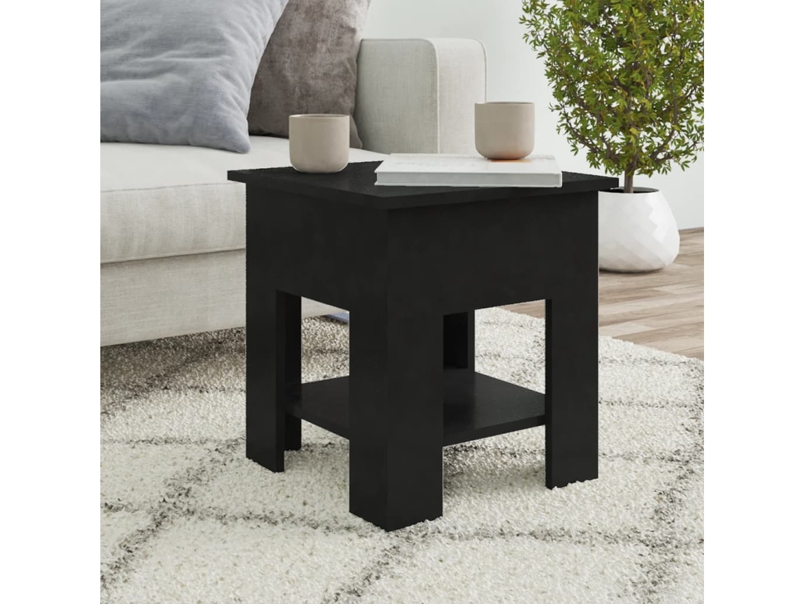 Mesa de Centro de Apoyo 40X40X42 Cm Madera Procesada Negro