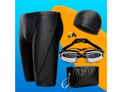 Conjunto de traje de baño XL para hombre con sombrero y accesorios.