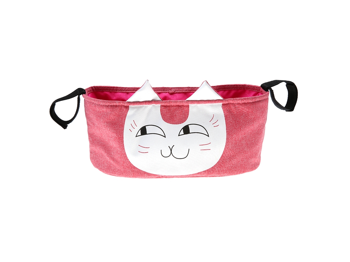 Bolso Organizador De Pañales Para Cochecito De Bebé De Gran Capacidad Con Diseño De Gato Rosa