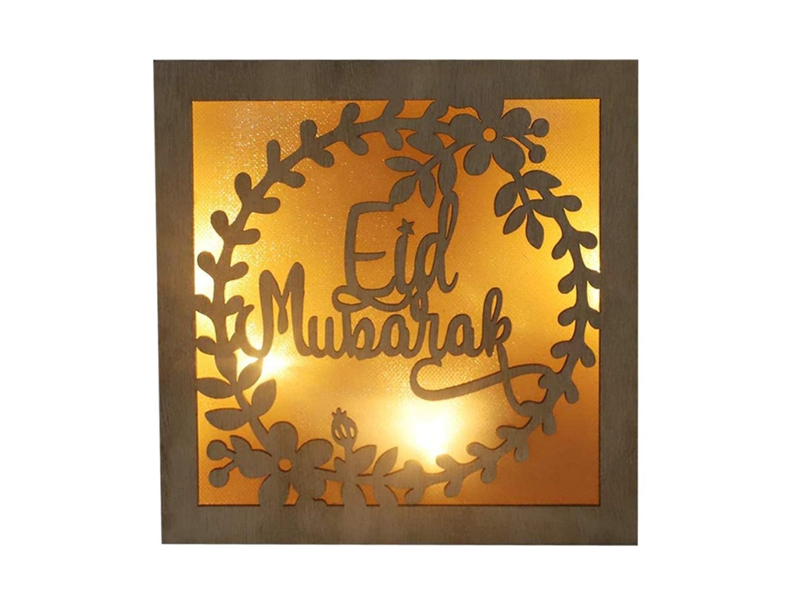 Bj-lâmpada Noturna Ramadã Mubarak Artesanato De Madeira 3d Com Luzes Led Lua Estrela Decoração Eid