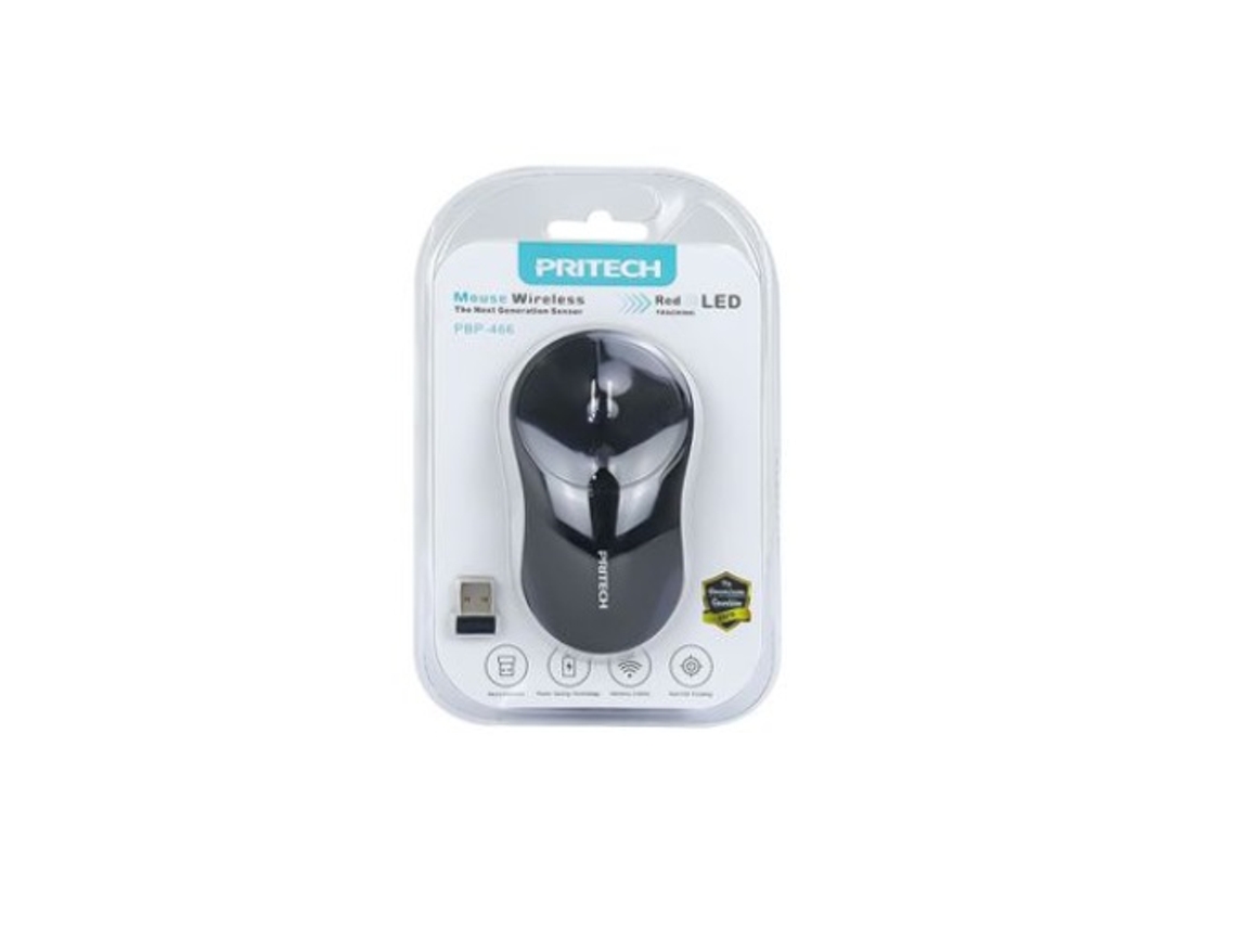 Ratón Inalámbrico para Ordenador Inalámbrico con Luz Led PRITECH Pbp-466 Negro