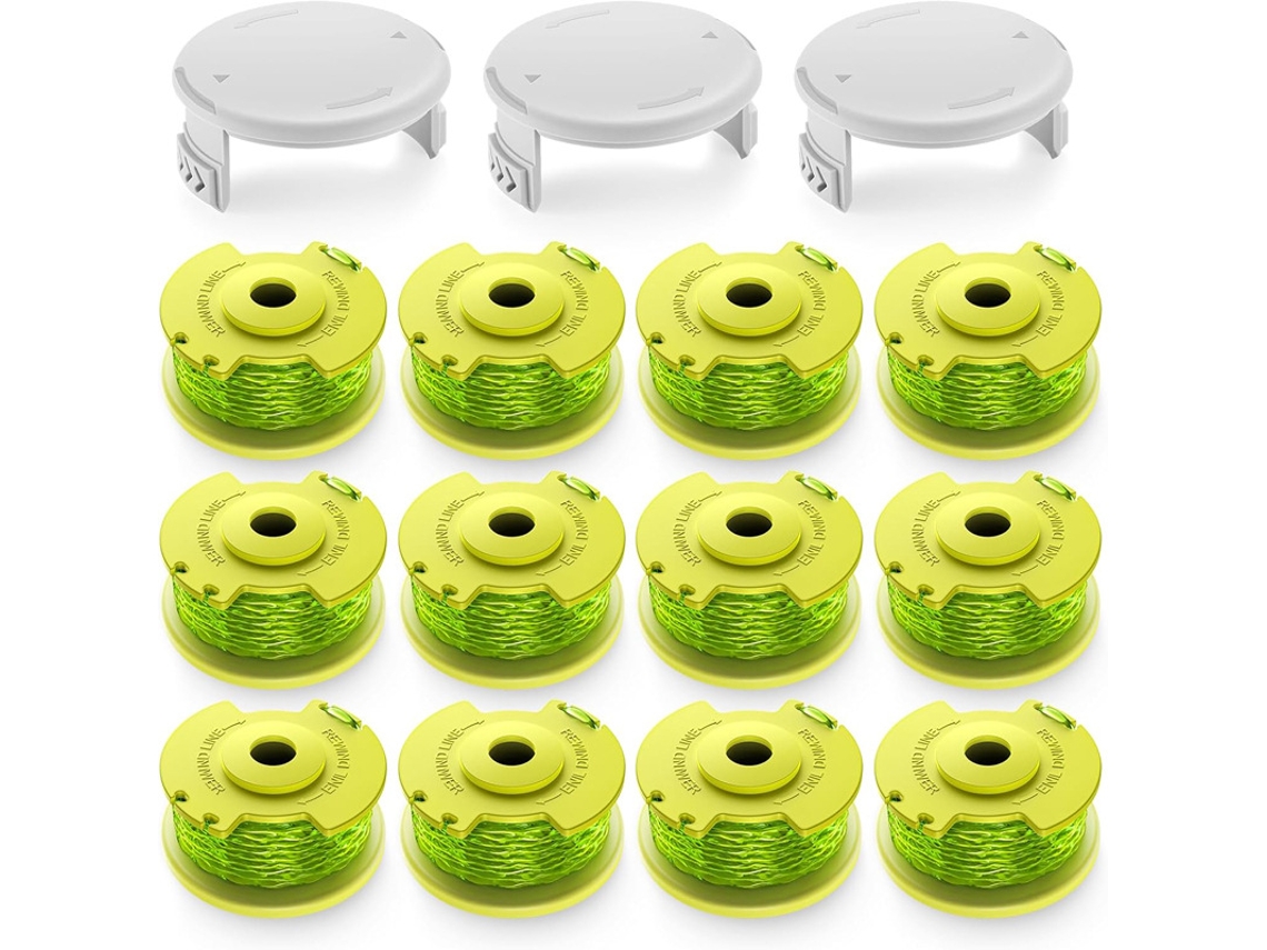 Paquete De 12 Carretes De Hilo Con 3 Tapas Para Desbrozadora Ryobi Ac80rl3/ac14hca Henten Home