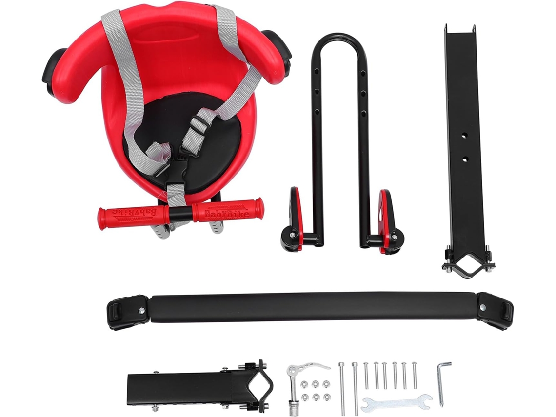 Asiento De Bicicleta Para Niño/niña, Seguro, Rojo, Versátil, Barandilla Abatible, Compatible