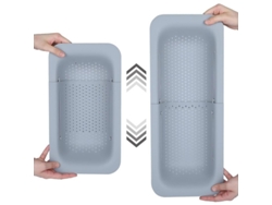 Cesta de escurrir extensible Rebe para lavar verduras, frutas y escurrir pasta - Gris - Imprescindible en la cocina