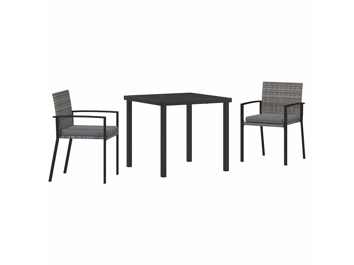 Conjunto De Comedor De Jardín 3 Uds | Mueble De Jardín Gris