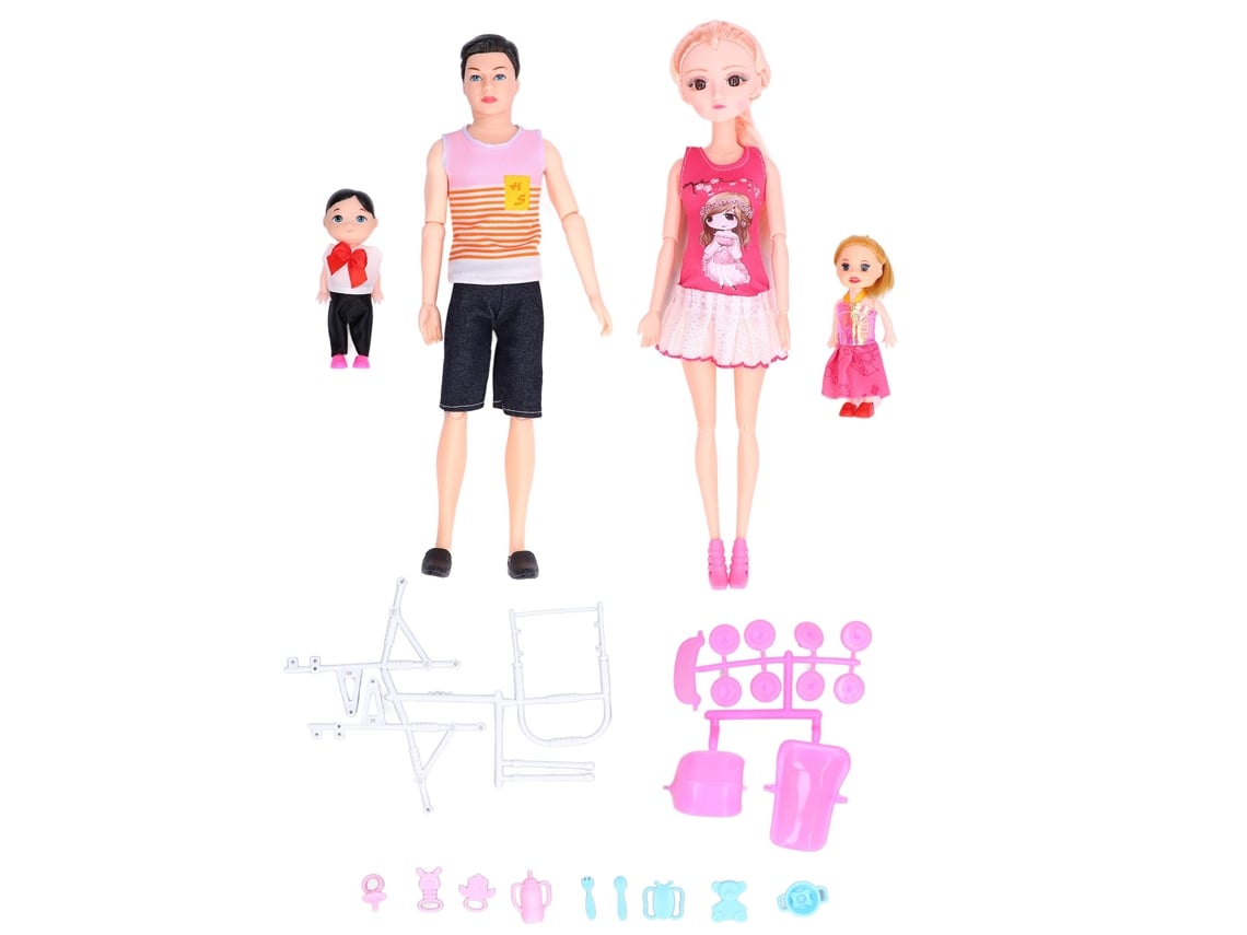 Conjunto De Muñecos Familiares Con Papá, Mamá, Bebés Embarazadas Y Accesorios Educativos.