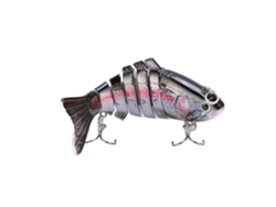 Señuelo Artificial Tipo Swimbait De Varias Secciones Con 2 Anzuelos Para La Pesca De Lubina Y Trucha En Agua Dulce Y Salada.