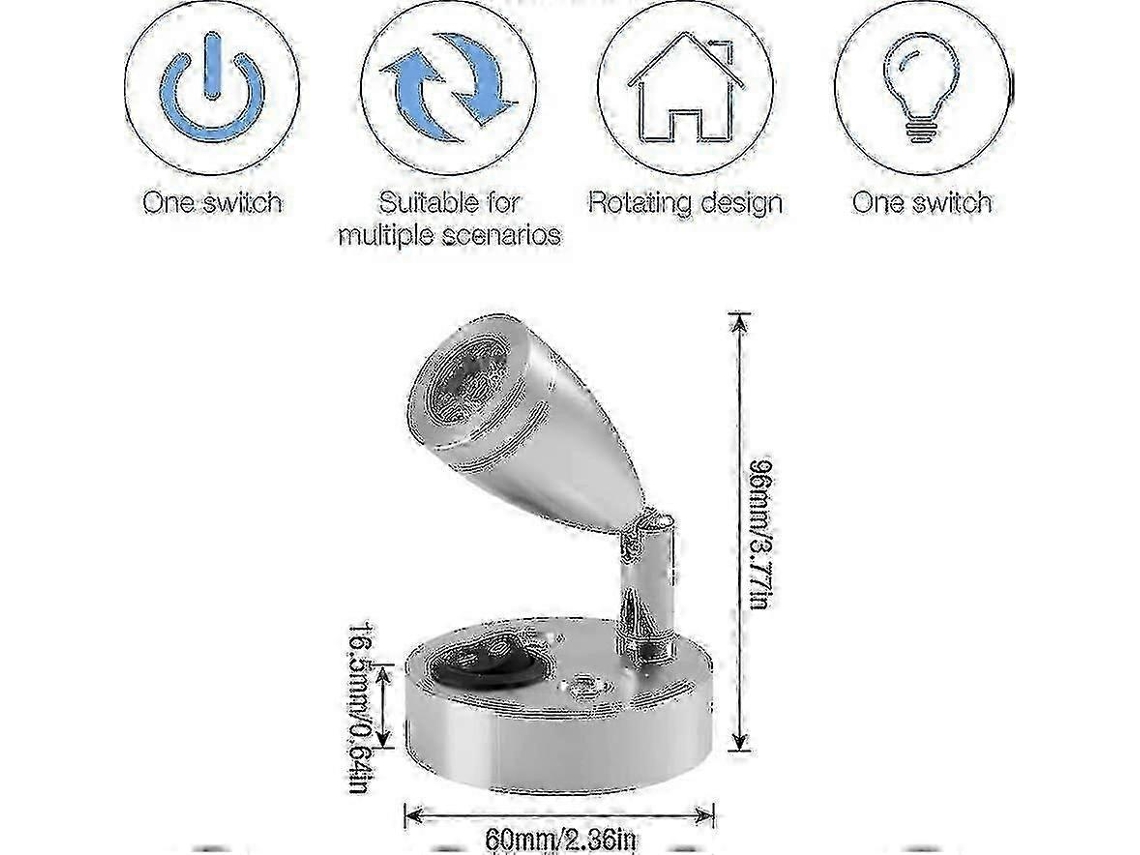 Luz de lectura LED de 12 V (2 unidades), iluminación interior para caravana, LED de 3 W para autocaravana. Nostalgia88