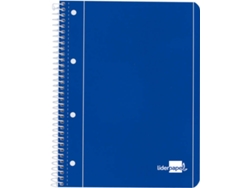 Cuaderno Espiral LIDERPAPEL Tapa Azul 80H A4 Cuadriculado