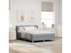 Cama Box Spring Con Colchón Gris Claro 140x190 Cm Tela