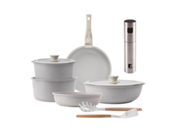 Batería De Cocina,ø18ø20ø26 Cm, De Aluminio Fundido Click&cook  San Ignacio (10 Piezas) Con Pulverizador