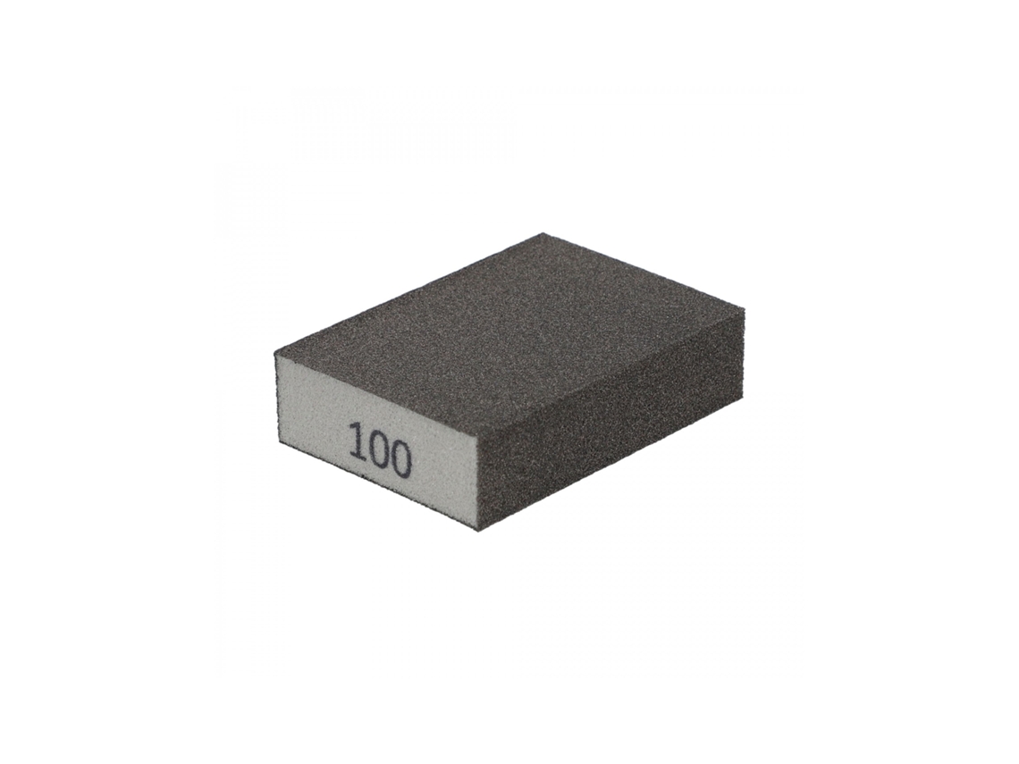 Bloque de lijado plano de 4 caras Norton P100 mediano, 100 x 66 x 26 mm