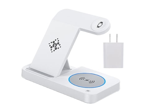 Cargador Inalámbrico 3 en 1 Estación de Carga Rápida de 15W para Apple Watch 9/8/Ultra 2/Ultra/Se/7/6/5/4/3/2 para AirPods 3/2/1/Pro/Pro CHRONUS