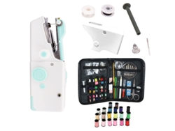 Máquina de coser portátil, herramientas de costura manual con aguja e hilo, ideal para viajes, hogar y principiantes, color azul Cuich