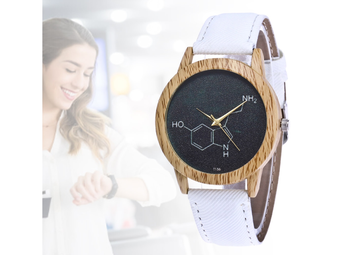Reloj De Pulsera Casual De Cuarzo Con Correa De Vaquero Para Hombre Y Mujer Blanco