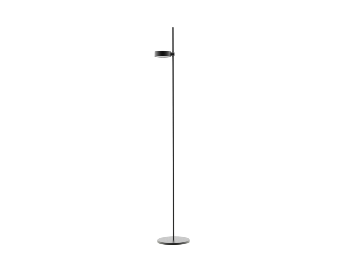 ZAFFERANO SUPER O Lámpara de pie LED negra recargable y regulable con 2 módulos de luz