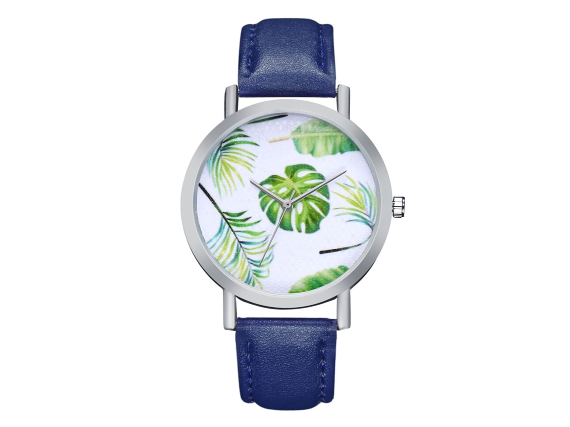 Reloj De Pulsera Analógico De Cuarzo Con Dial Redondo Moda (azul) Para Mujer Y Hombre
