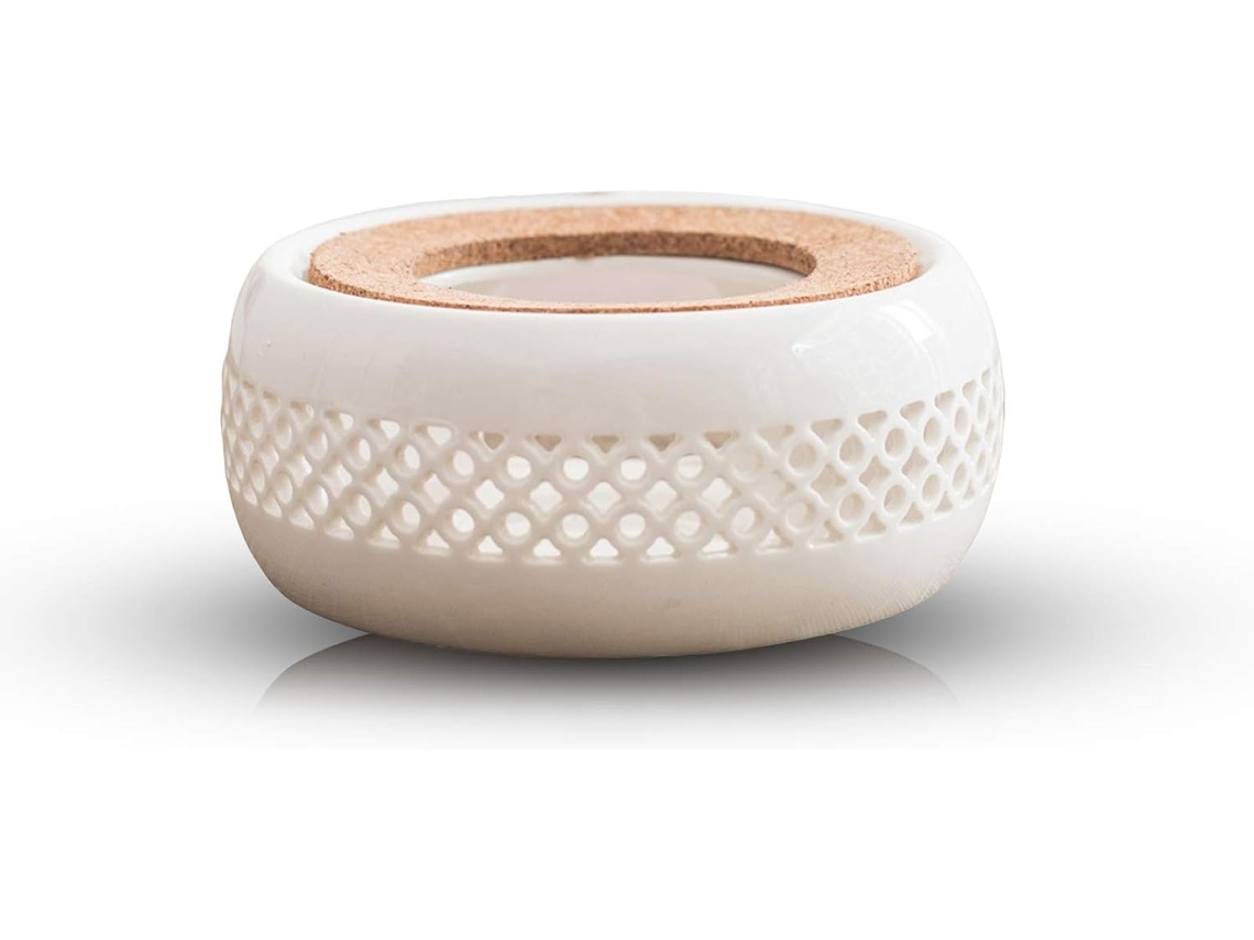 Calentador de tetera de cerámica, calentador de luz de té blanco, diseño de tetera de vidrio, base calentadora de tetera Nicecee (13,5-6 cm)
