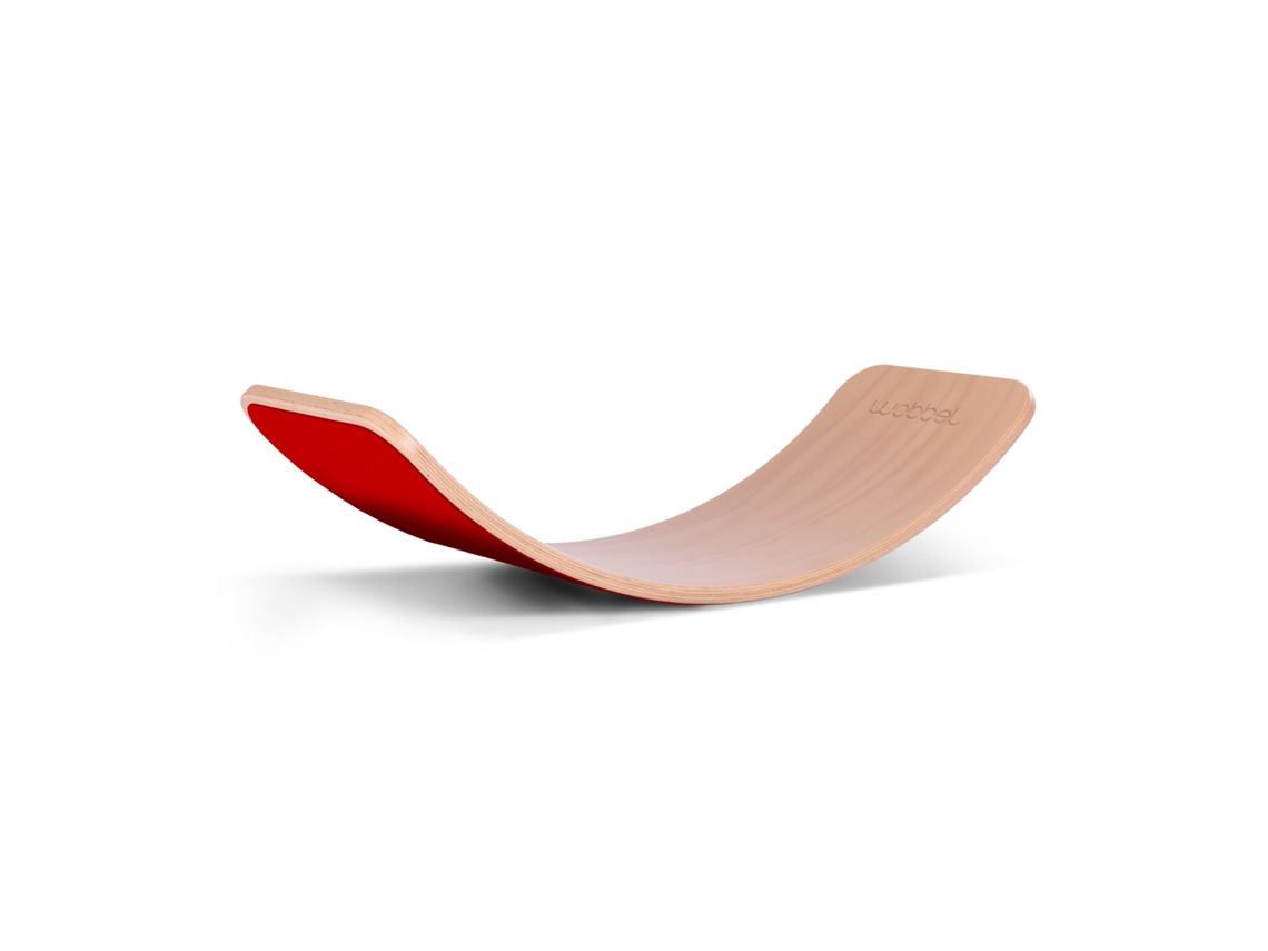 Tabla de Equilibrio WOBBEL (Madera - Rojo - 90 x 30 cm)