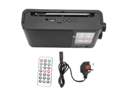 Radio Portátil Am Fm Sw Con Altavoz Bluetooth, Control Remoto Y Batería