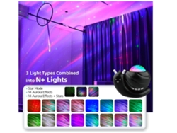 Proyector de estrellas, luz nocturna, aurora, galaxia, 4 en 1, caracol, luces nocturnas para niños, para dormitorio, con control remoto y altavoz de música USHION