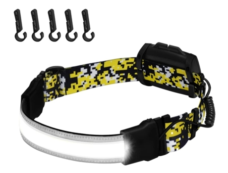 BISBISOUS Linterna Frontal Csy-599 Linterna Frontal Amplia Led Recargable Iluminación Cob 210 Ipx5 Impermeable 3 Modos De Luz Negro VIGA EUROPE