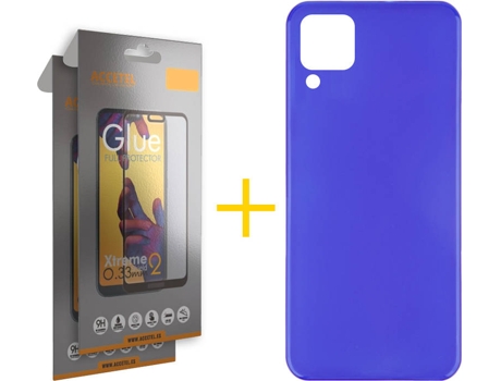 Kit Funda + Protector de Pantalla Huawei P40 Lite ACCETEL Cristal Templado 7257 Azul