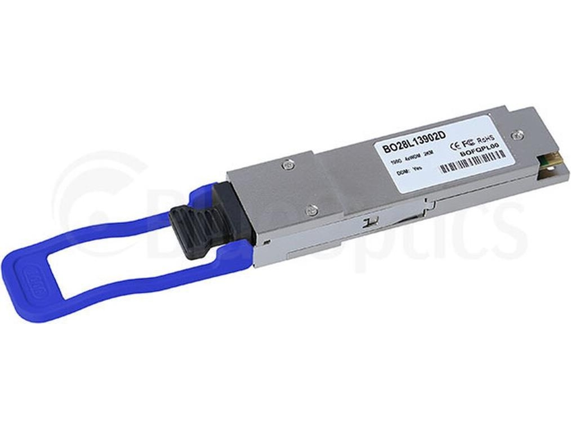 Transceptor Extreme Networks 10405 QSFP28 compatible, conector MPO/MTP, PSM4 de 100 Gbps, fibra monomodo, 4 x WDM, 2 km, Blueoptics