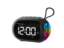 Reloj despertador con radio FM y altavoces Bluetooth, luz colorida y subwoofer, D Yunzii