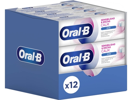Pasta de Dientes ORAL B Sensibilidad & Encías Calm Original (12 x 75 ml)