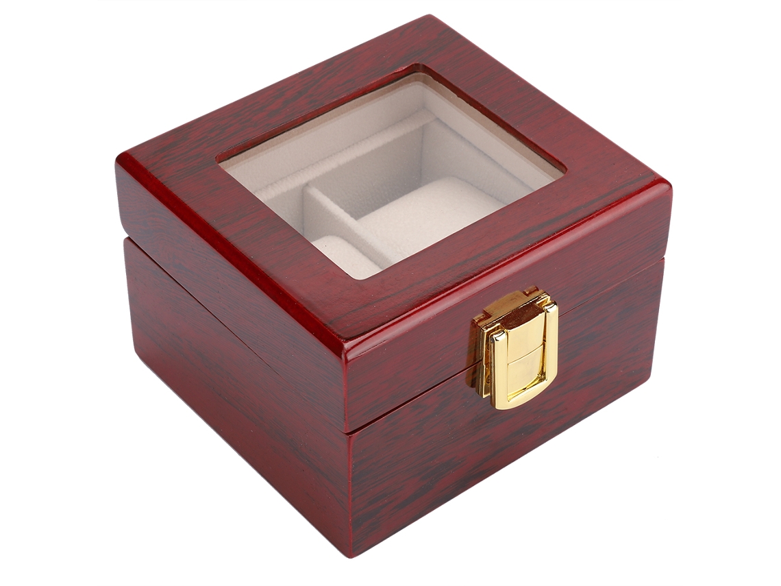 Vitrina de madera para relojes con 2 compartimentos para parejas
