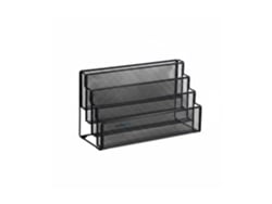 Relaxdays Porta-revistas Em Metal, 4 Compartimentos, Suporte Para Documentos, Hbt: 26x45x18 Cm, Preto