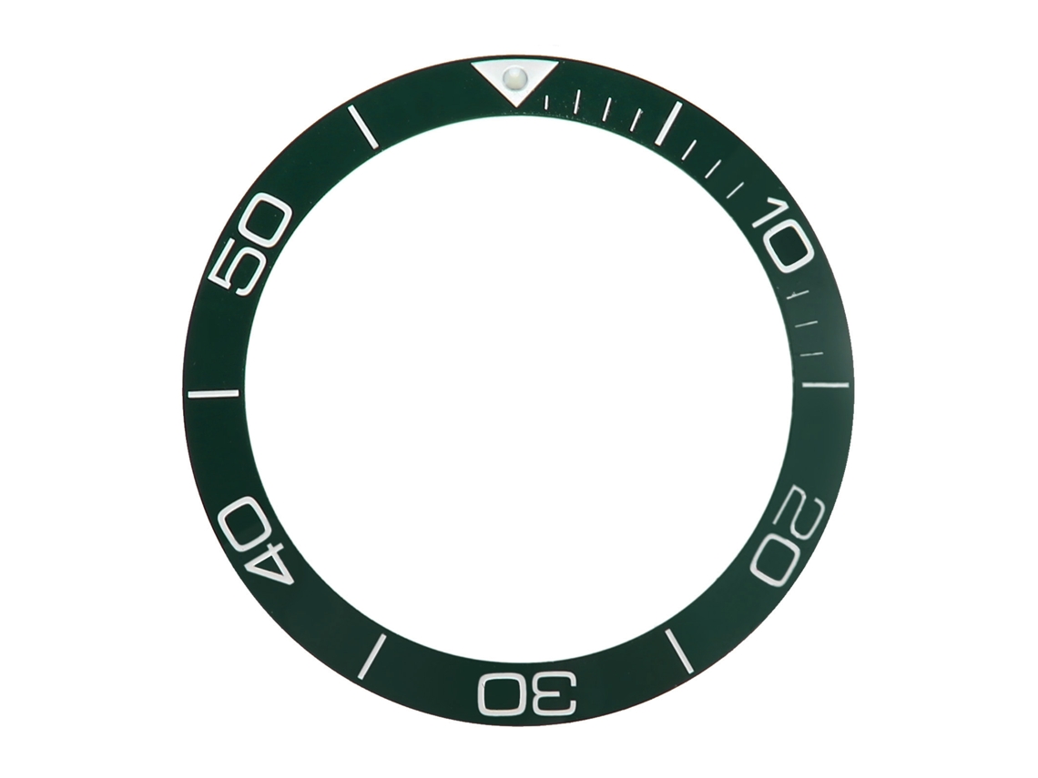 Inserto De Bisel De Reloj De Cerámica De 38,6 Mm Con Base Verde Y Dígitos Blancos (pieza De Repuesto)