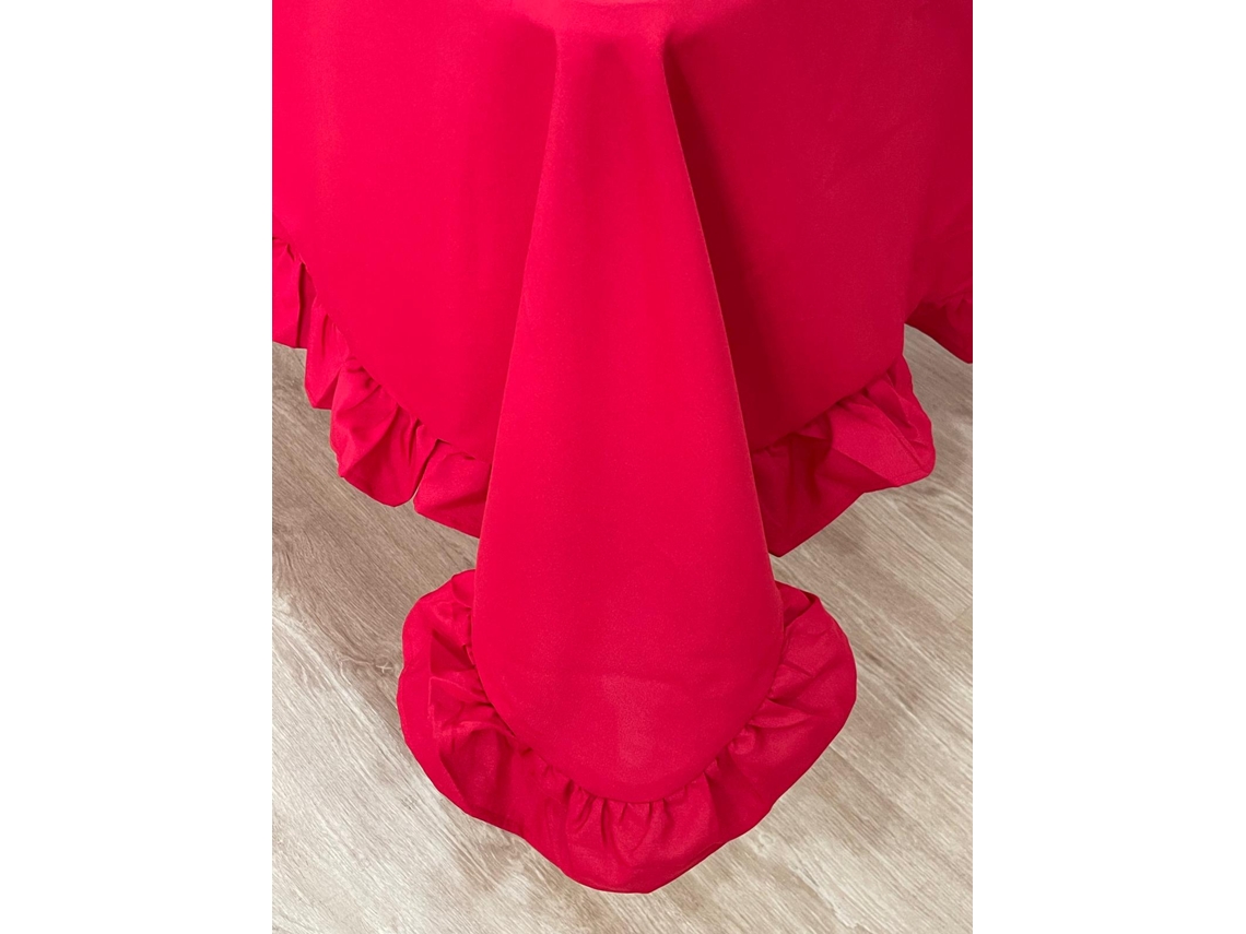 Mantel Con Volantes ILMH BY I LOVE MY HOME 160x250cm - Rojo Liso