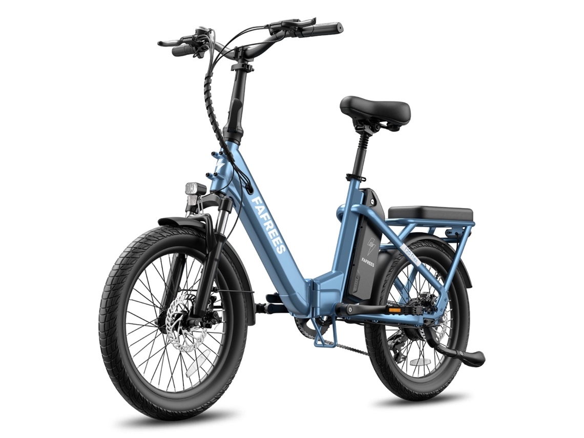 Bicicleta plegable eléctrica F20 Flex, motor de 250 W, batería de 36 V y 25 Ah, autonomía de 95 km, gris y azul, FAFREES