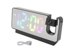 Relógio Despertador Digital Led com Projeção, Temperatura, Controle por Voz e Espelho