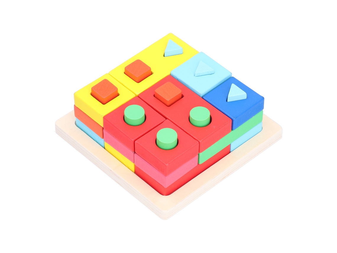 Walshlxq-juguetes De Madera Para Clasificar Y Apilar Figuras Geométricas, Bloques De Coincidencia De Forma Y Color Educativos
