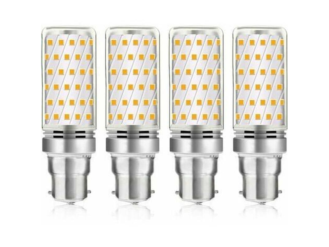 Bombillas Led B22 De 16 W, Luz Blanca, 230 V, Paquete De 4 Unidades, No Regulables, Para Garaje/estudio.