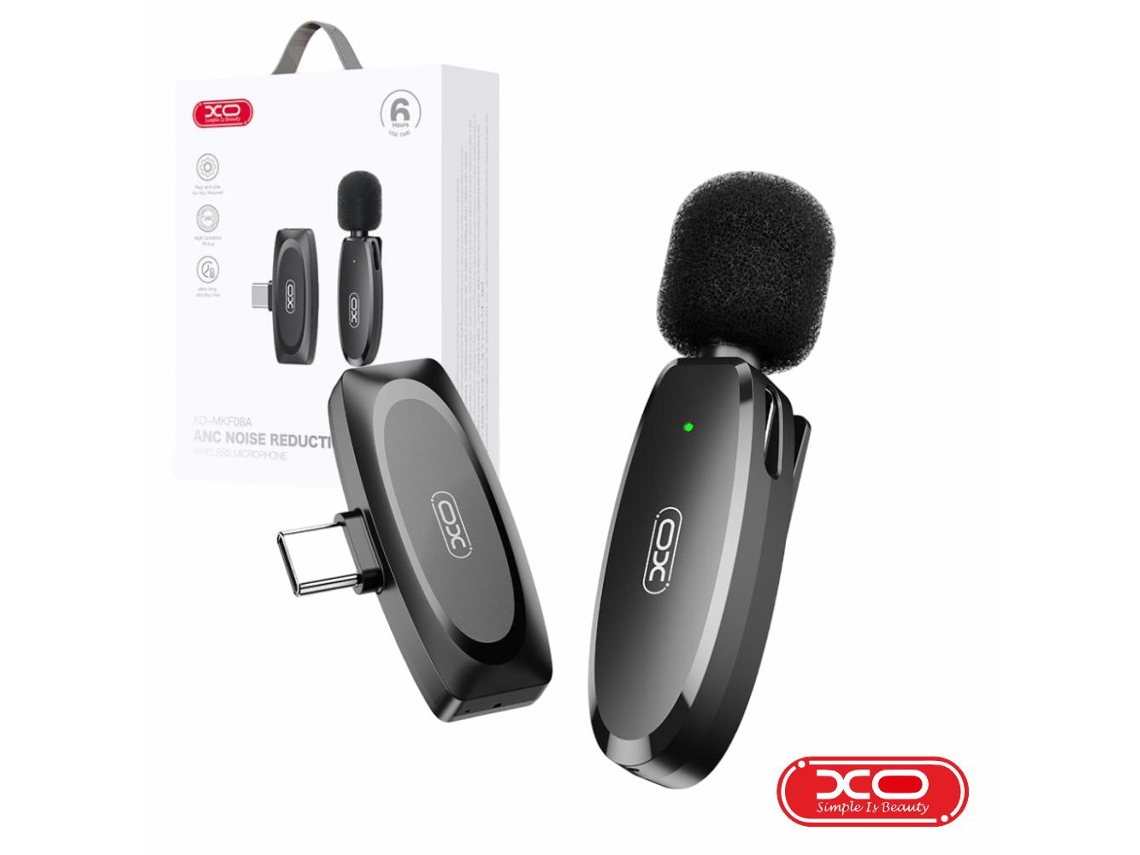 Micrófono de solapa inalámbrico con receptor USB C Xo