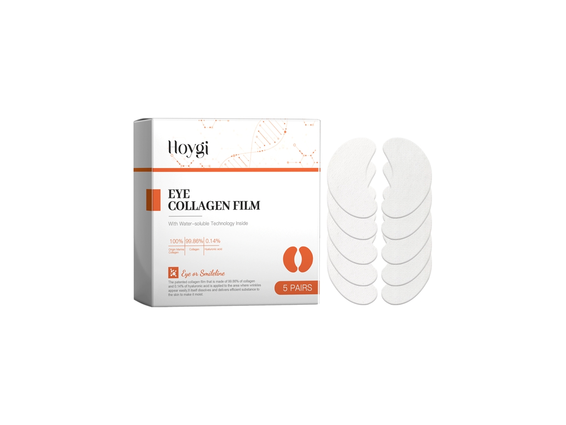 Los parches de colágeno hidrolizado para los ojos reducen las bolsas, hidratan y humectan para una piel joven.